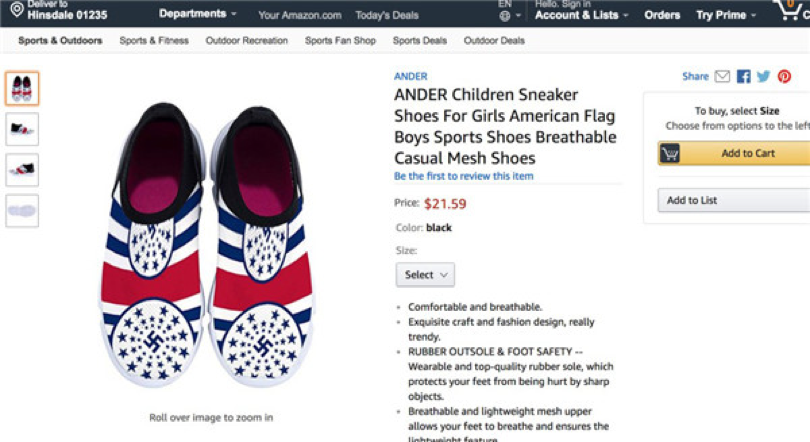 Ander销售的带有纳粹党标志“卐”字符的鞋子