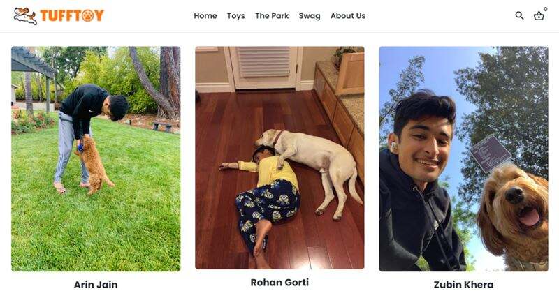 三名创始人和他们的狗狗  图源：TuffToy网站